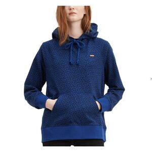 Levi’s Blue Animal Print French Terry Hoodie Sweater Extra Small XS